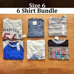 NEW Set of 6 Long Sleeve Shirts Tees Bundle Calvin Klein Size 6 NEW WITH TAGS